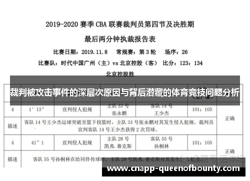 裁判被攻击事件的深层次原因与背后潜藏的体育竞技问题分析