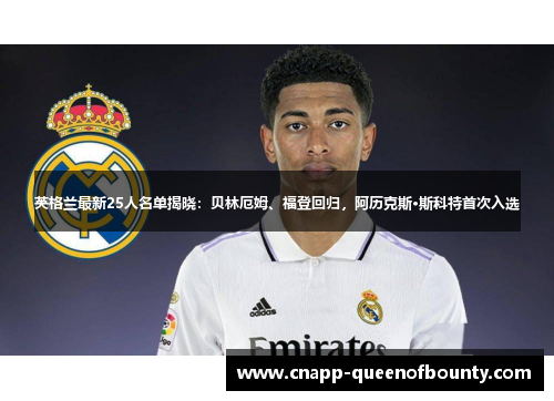 英格兰最新25人名单揭晓：贝林厄姆、福登回归，阿历克斯·斯科特首次入选