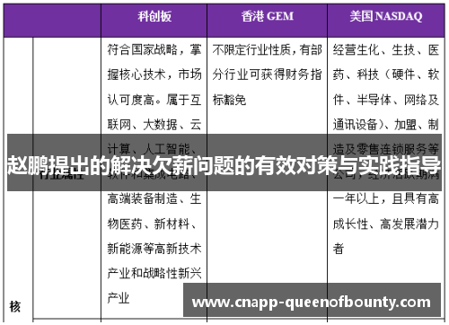 赵鹏提出的解决欠薪问题的有效对策与实践指导